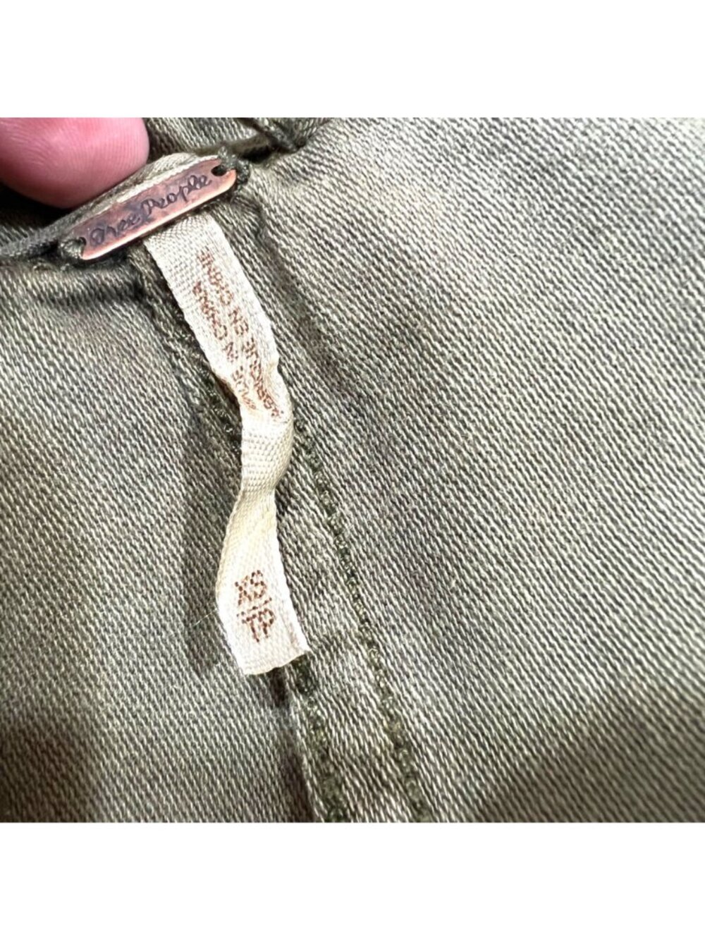 Free People Arya Utility Jacket Olive Green Cotton Button-Up Hooded Size XS - Picture 9 of 12